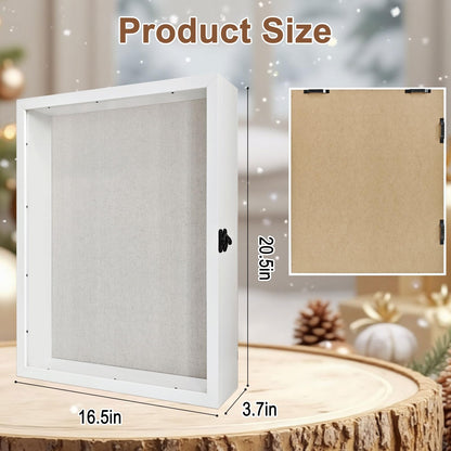 16x20 Inch Shadow Box Frame, Extra Deep Display Shadow Boxes Wood Cases Large for Flowers Bouquet Wedding Photo or Memory Pictures & Keepsake Pet Memorial