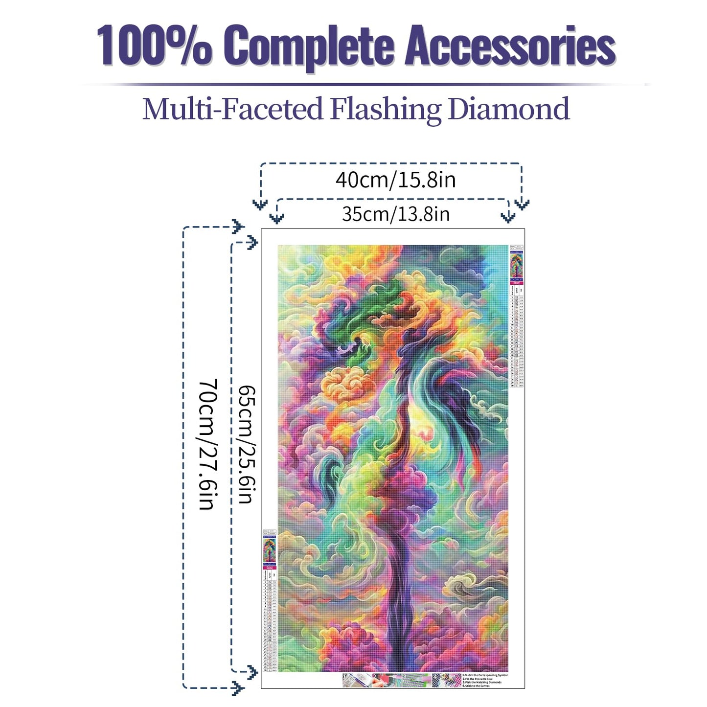 JATOK Abstract Large Diamond Painting Kits for Adults (27.6 x 15.7 inch), 5D Diamond Art Full Round Drill DIY Embroidery Pictures Arts Paint by Number Kits for Home Wall Decor