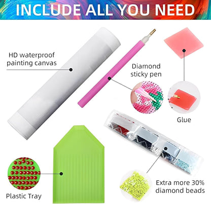 GemZono Diamond Art Kits for Adults and Beginners - 9pcs, 5D Round Diamond Digital Painting Kit, DIY Black Cat Diamond Art Painting, Matisse Van Gogh Living Room Bedroom Decoration (12 x 16 inch)