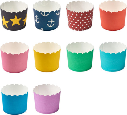 DecoPac Blue Scalloped Baking Cups, 50 Count, Perfect for Delicious Cupcakes, Oven Safe Cases