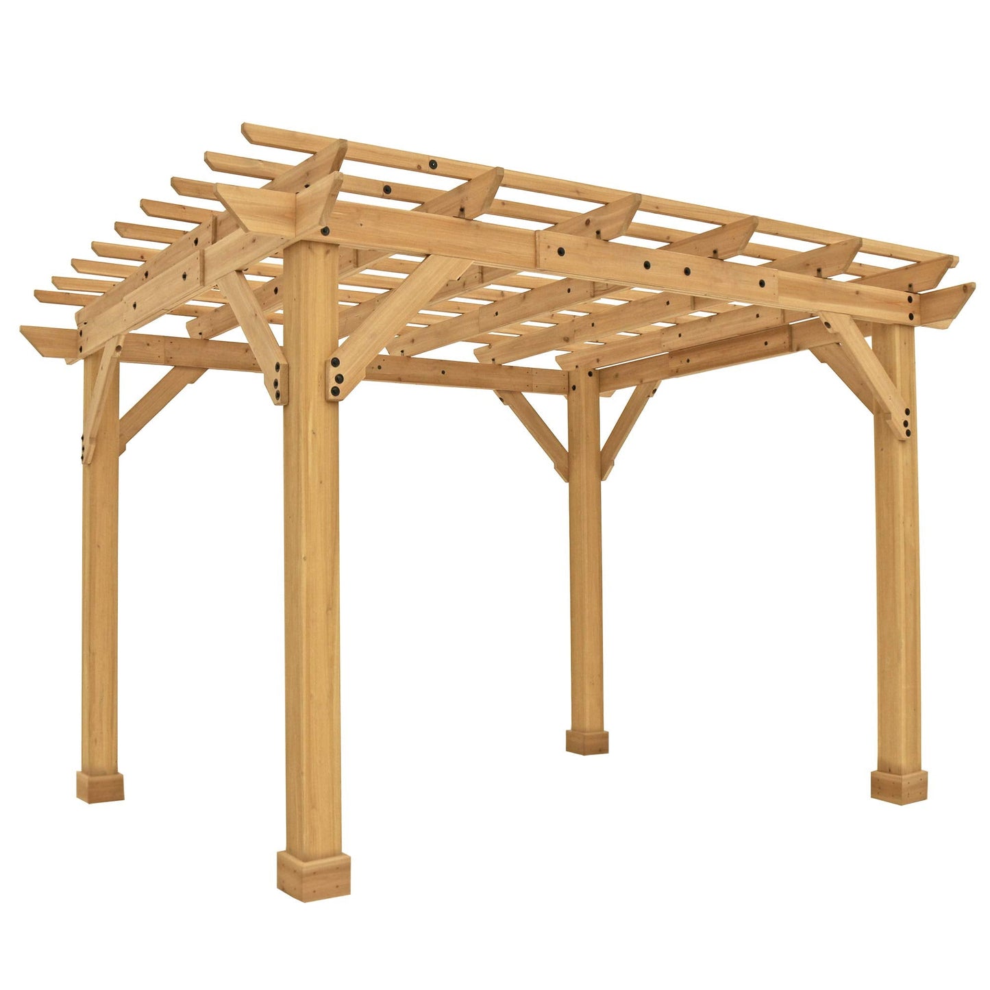 Yardistry 10 x 12 Meridian Cedar Wood Pergola for Patios, Decks, Garden, Backyard, Durable