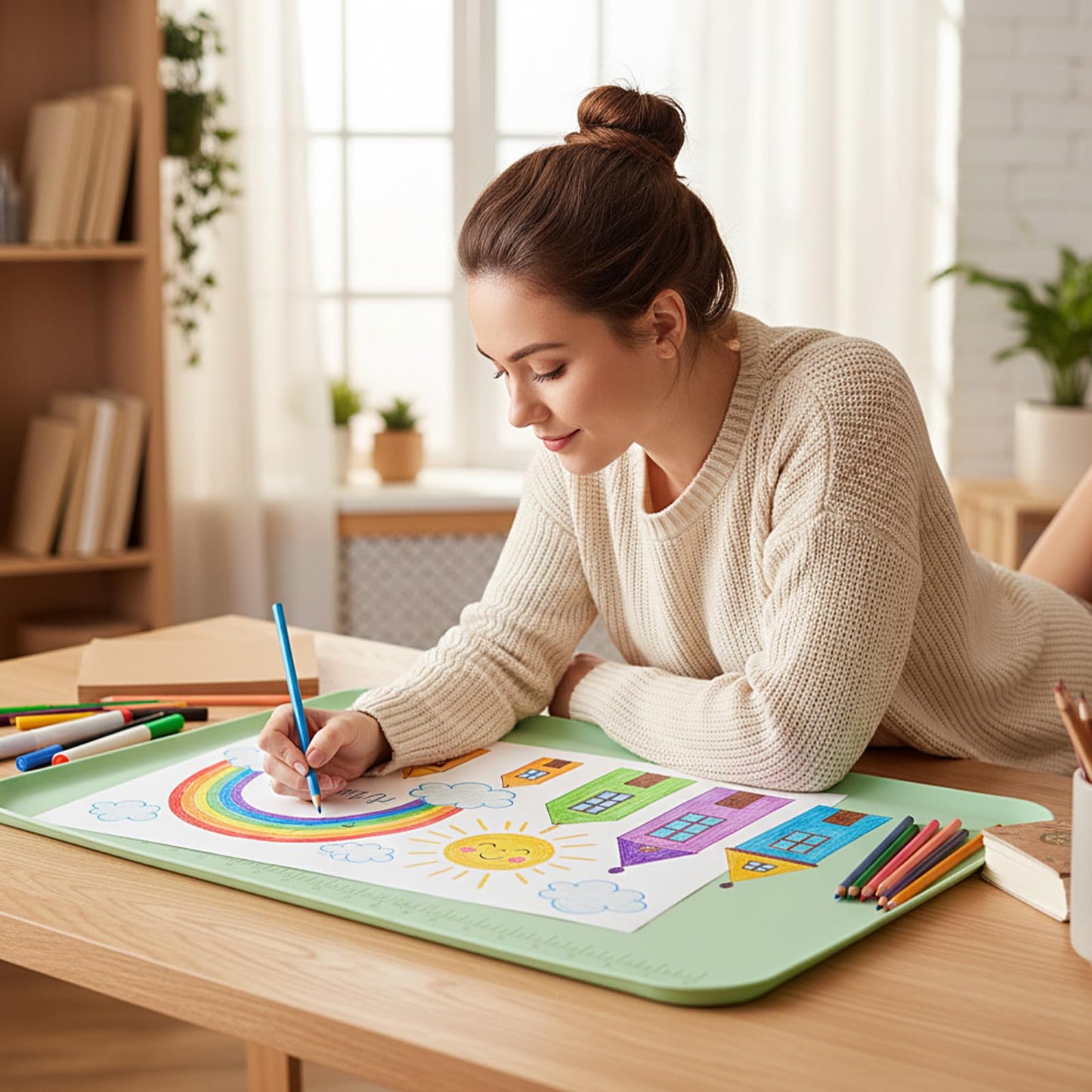 COMNICO Silicone Painting Mat, 24" x 16" Art Mat Protects Surfaces Perfectly Silicone Placemat Nonslip Resin Jewelry Casting Molds Mats for Clay Paint Jewelry-Making Crafts Creation