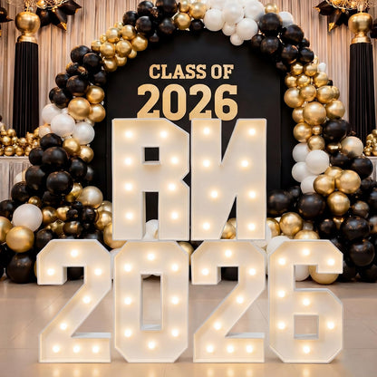 Wettal 2.3ft RN 2026 Sign Marquee Letters LED RN Nurse Graduation Decoration Photo Props Large Light up Nurse Grad Party Sign Kit for Nursing School Party Supply (Battery Not Included)