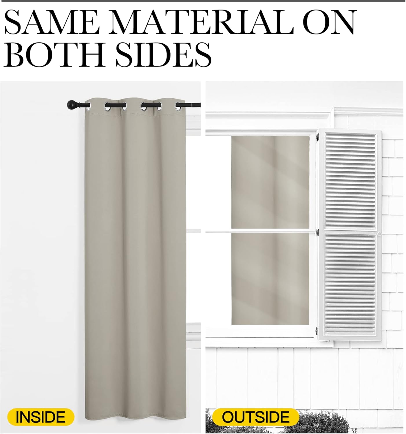 NICETOWN Natural Room Darkening Curtains - 108" Long | Set of 2 for Total Privacy in Boho Farmhouse Style