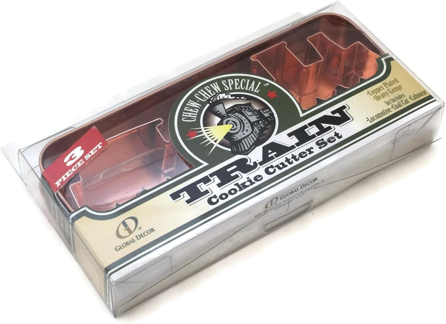 Train Cookie Cutter Set, 3 Piece Copper Plated