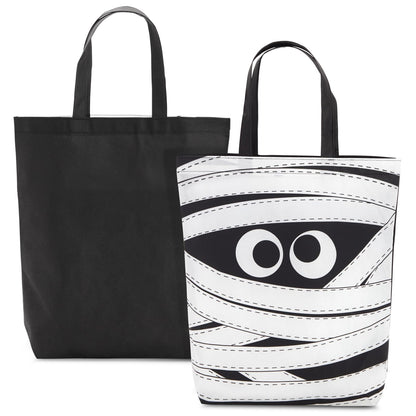 BLUE PANDA 12-Pack Large Mummy Halloween Tote Bags for Halloween Parties - 15 x 16 Inches Trick or Treat Sacks, Reusable Goodie Bags for Kids & Adults