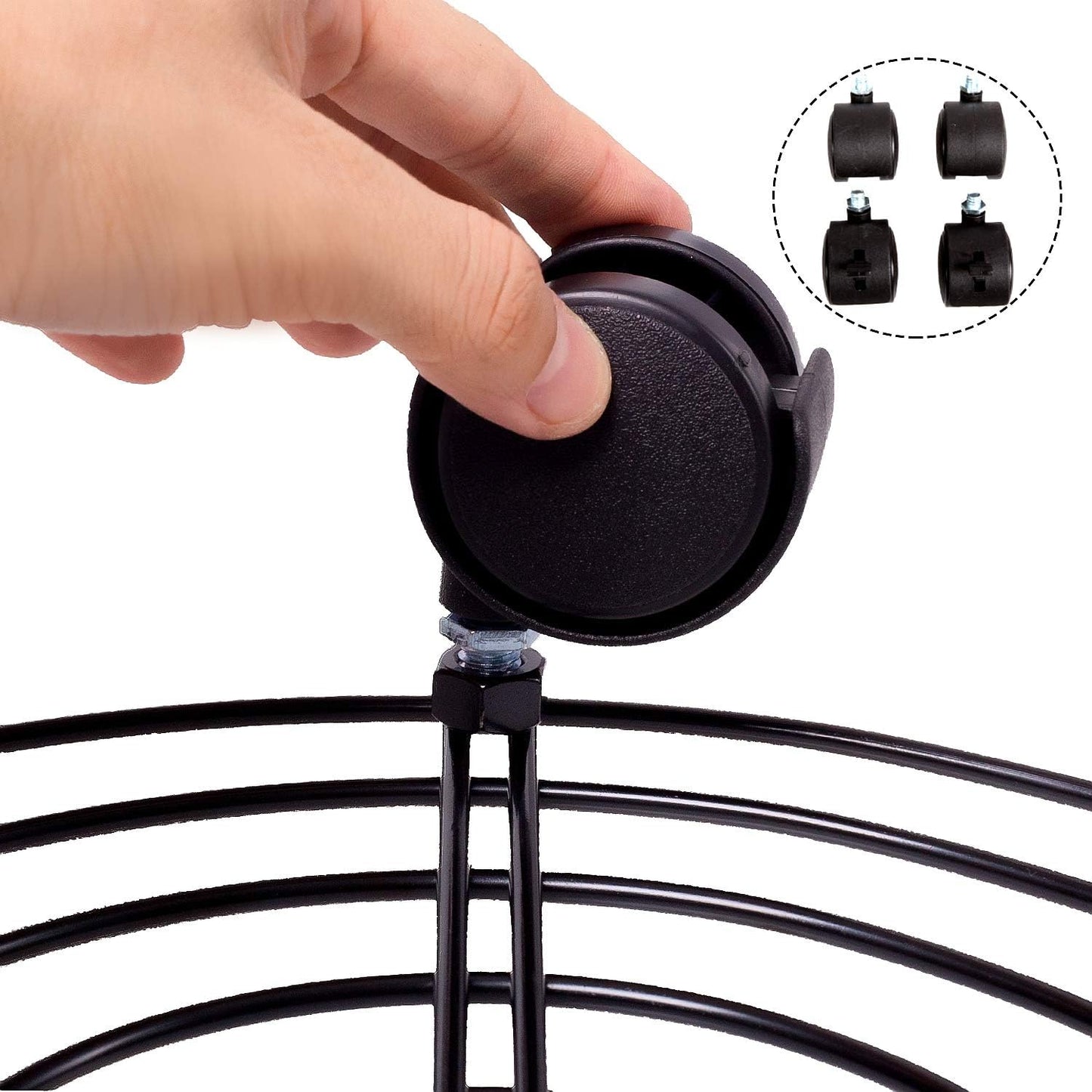2 Packs 10.6 110Lbs 360 KINJOEK In Metal Plant Stand with Wheels, Load Max Round Flower Pot Plant Caddy Outdoor