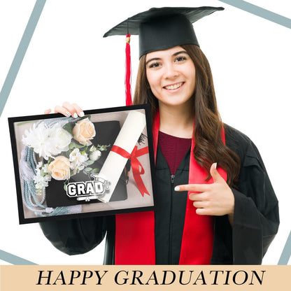 Huwena Graduation Shadow Box Frame 11.8 x 15.8 Inch Black Display Case Picture Diploma Frame with Tassel Holder Graduation Keepstakes Memory Box for Cap and Gown Tabletop and Wall Display Party Gifts