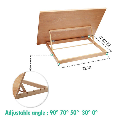 Falling in Art Extra Large 5-Position Wood Drafting Table Easel Drawing and Sketching Board, 29 1/2 Inches by 19 2/3 Inches