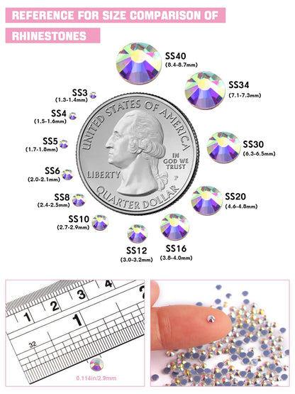 Kalolary 23040 Pieces Hotfix Crystal AB Flatback Rhinestones Bulk for Crafts, Clothes, Nail Art with Rhinestone Transfer Paper and Picking Pen, SS10