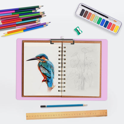 Macroclo Extra Large 11x17 Clipboards, Plastic Pink Drawing Boards, Horizontal Clip Board, Landscape Layout. Suitable for Watercolor, Sketching, Painting. Art & Drafting Supply