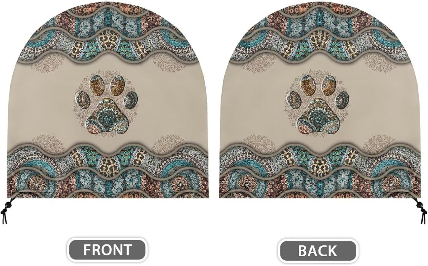 Boho Paw Print Industrial Fan Cover, Waterproof & Dustproof for 24" High Velocity Heavy Duty Drum Fan