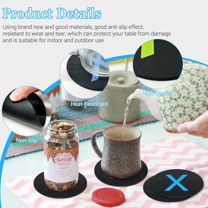 ABYX Silicone Gaming Coasters Set of 4 – A B X Y Game Controller Button Drink Coasters, Game Room Décor, Gifts for Gamers Men Boyfriend Dad – Black