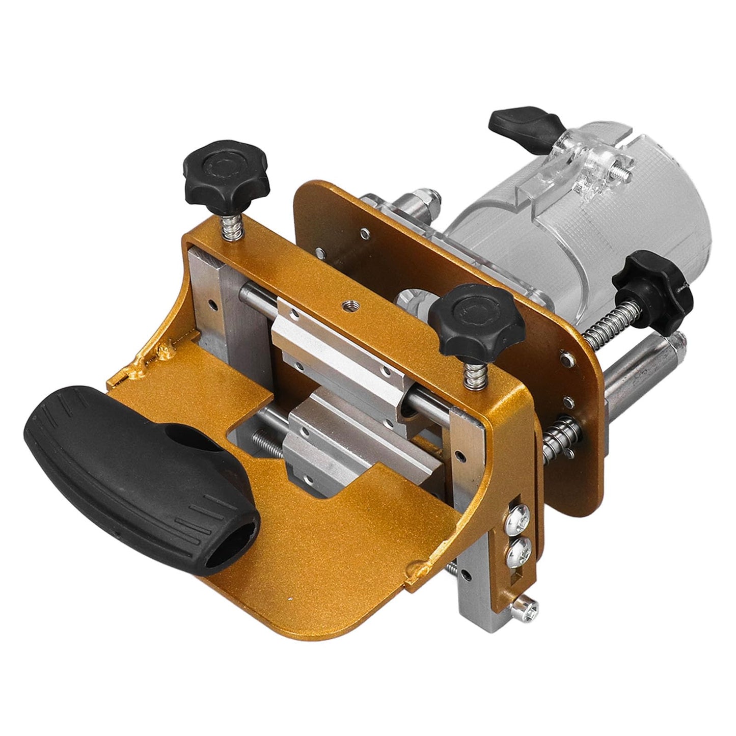 Router Mortising Jig, Stainless Steel 2 in 1 Woodworking Slotting Machine with Fastening Bracket for Furniture Joinery and Door Hinge Installation