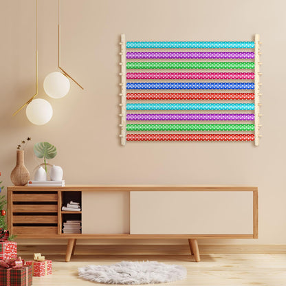Kigley 10 Tier Ribbon Holder Organizer Rack Wood Wrapping Paper Display Rack Large Gift Wrapping Paper Storage Organizer Easy Wall Mount Wrapper Storage