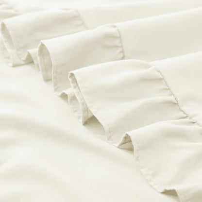 KKJIAF Ruffle Pillow Cases Standard Size Set of 2, Ruffled Pillow Covers with Envelope Closure, Wrinkle Resistant Ruffled Pillow Shams 20" x 26", Beige