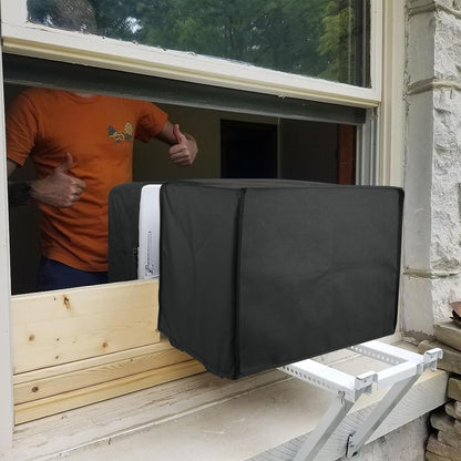 600D Outdoor and Indoor Air Conditioner Covers for U-Shaped Window Units, Adjustable Hook and Loop Straps, Dust-Proof