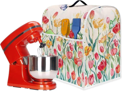Floral Stand Mixer Cover for Kitchen Aid Mixers, Accessories with Pockets, Suitable for Kitchen Mixer Cover