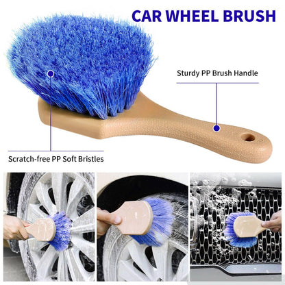 Wontolf 62'' Car Wash Brush with Long Handle Chenille Microfiber Car Wash Mop Mitt Kit Car Detailing Brush Cleaning Kit Window Squeegee Car Duster Drying Towels Tire Brush for Cars RV Truck Boat