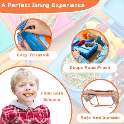 4 Packs Lid Seal Gasket For Omiebox,Omie Box Accessories for Kids Lunch Box Boxes, Food Grade Safe Silicone Rubber Seals (4P)