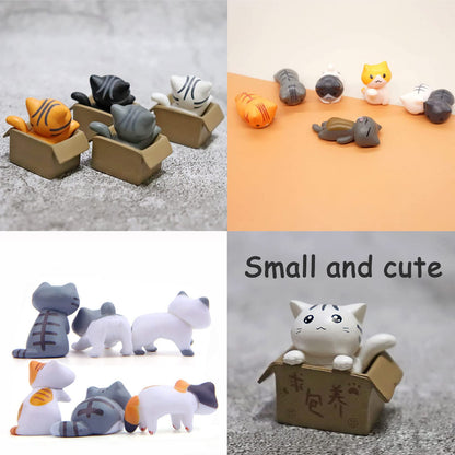 ZHOUQZSF 16 Pcs Cute Cat Figurines Cake Decorating Lovely Kitten Fairy Garden Micro Landscape Adorable Animal Statue Terrarium Crafts Home Bookshelf Mini Ornaments DIY Miniature Supplies(16PCS)