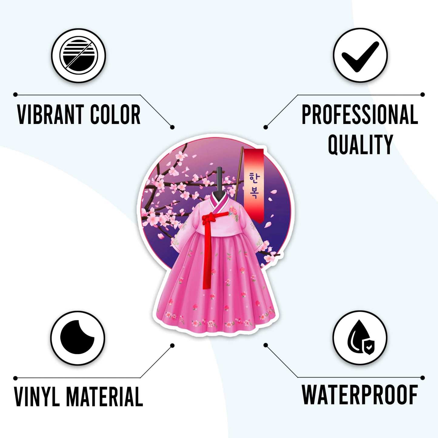 MONIZY Korea Travel Stickers 50 Pieces Vinyl Waterproof Decal for Laptop Water Bottle Phone Car Window Bike Motorcycle Stakeboard Scrapbook Korean Sticker Gifts