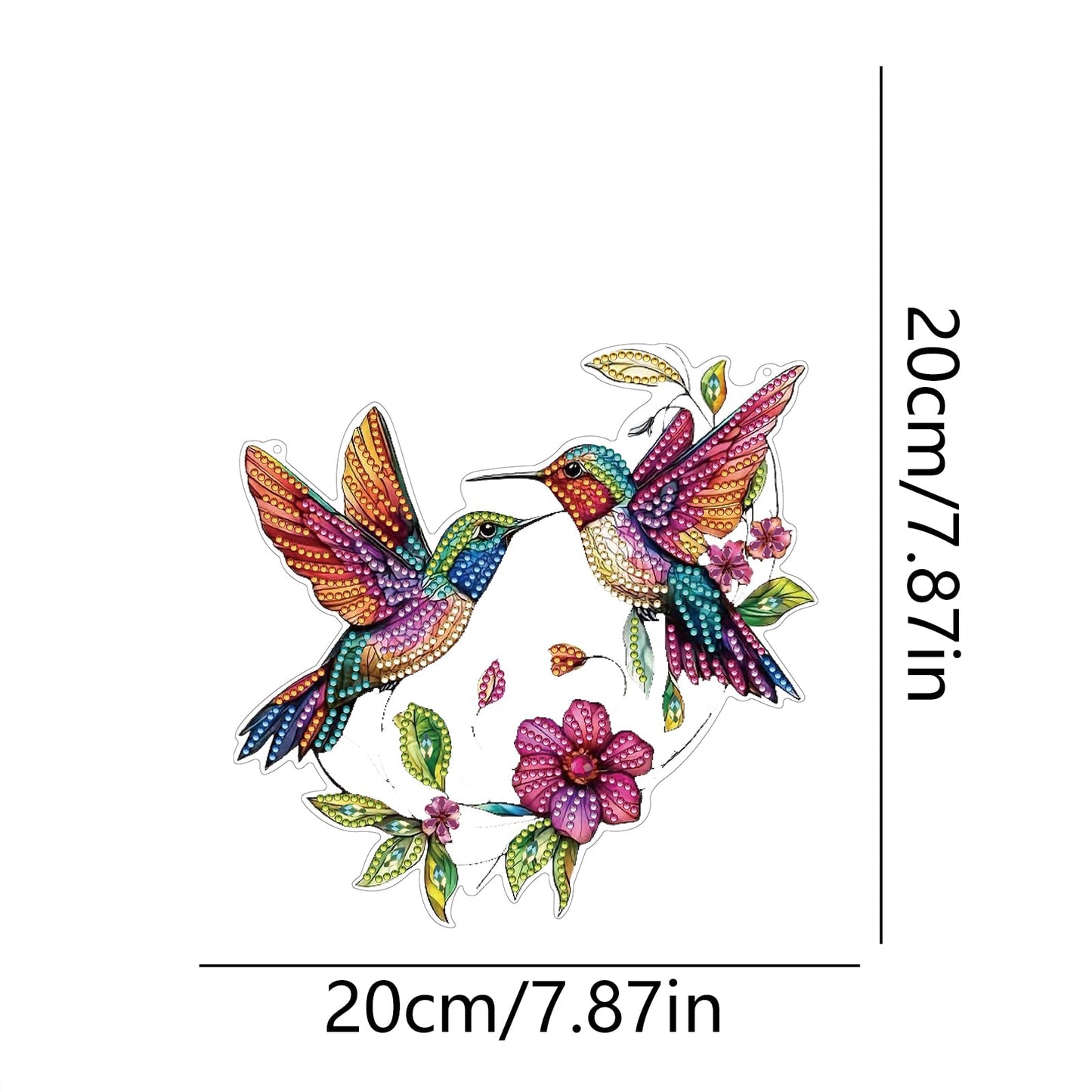 STGLCR Hummingbird Diamond Art Suncatcher,DIY Special Shape Hanging Diamond Gem Art,Window Pendant Ornament Suitable for Sparkling Garden, Window Wall Decoration Painting 7.8INCH