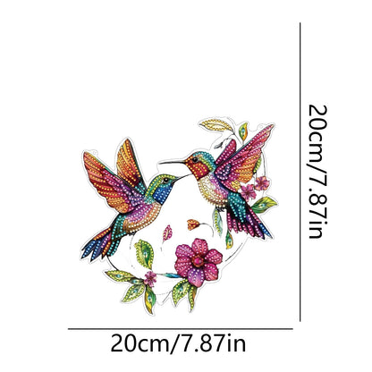 STGLCR Hummingbird Diamond Art Suncatcher,DIY Special Shape Hanging Diamond Gem Art,Window Pendant Ornament Suitable for Sparkling Garden, Window Wall Decoration Painting 7.8INCH