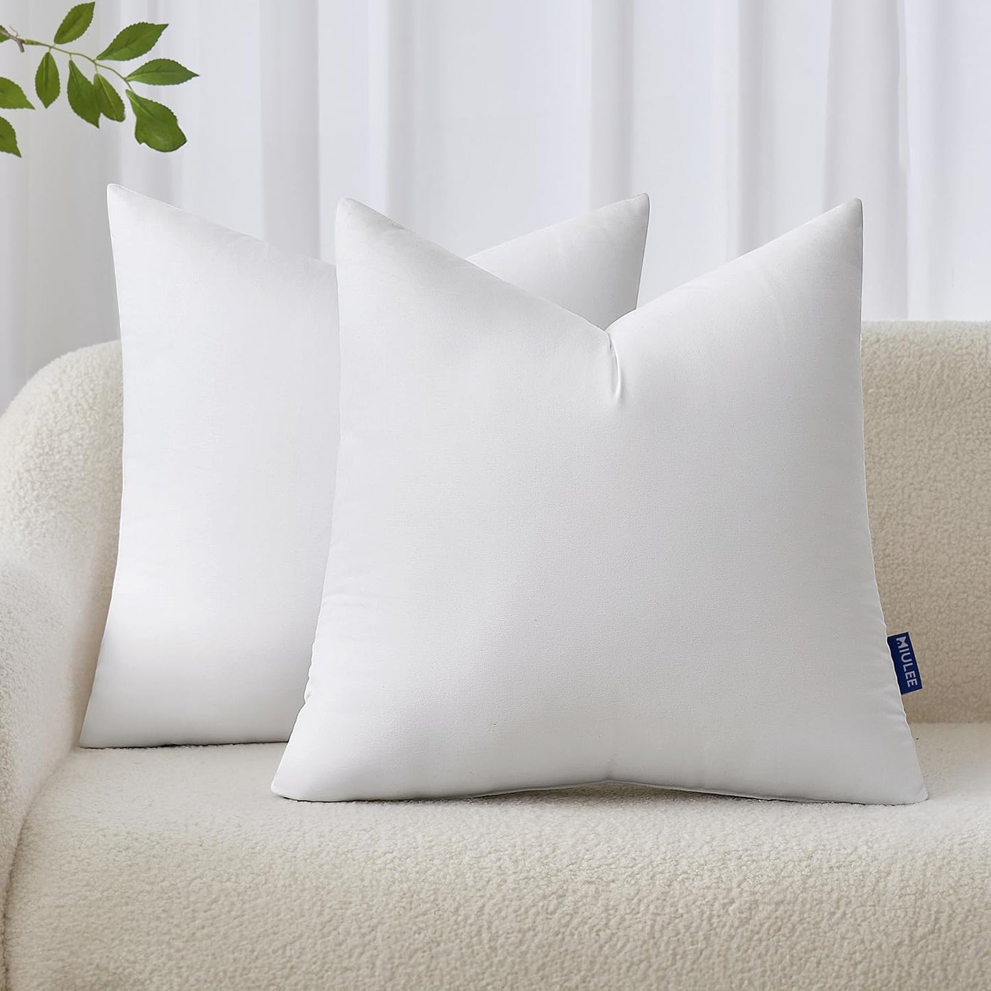 MIULEE Pillow Inserts - 18x18 Inches Pack of 2 | Soft Decorative Throw Pillows for Couch