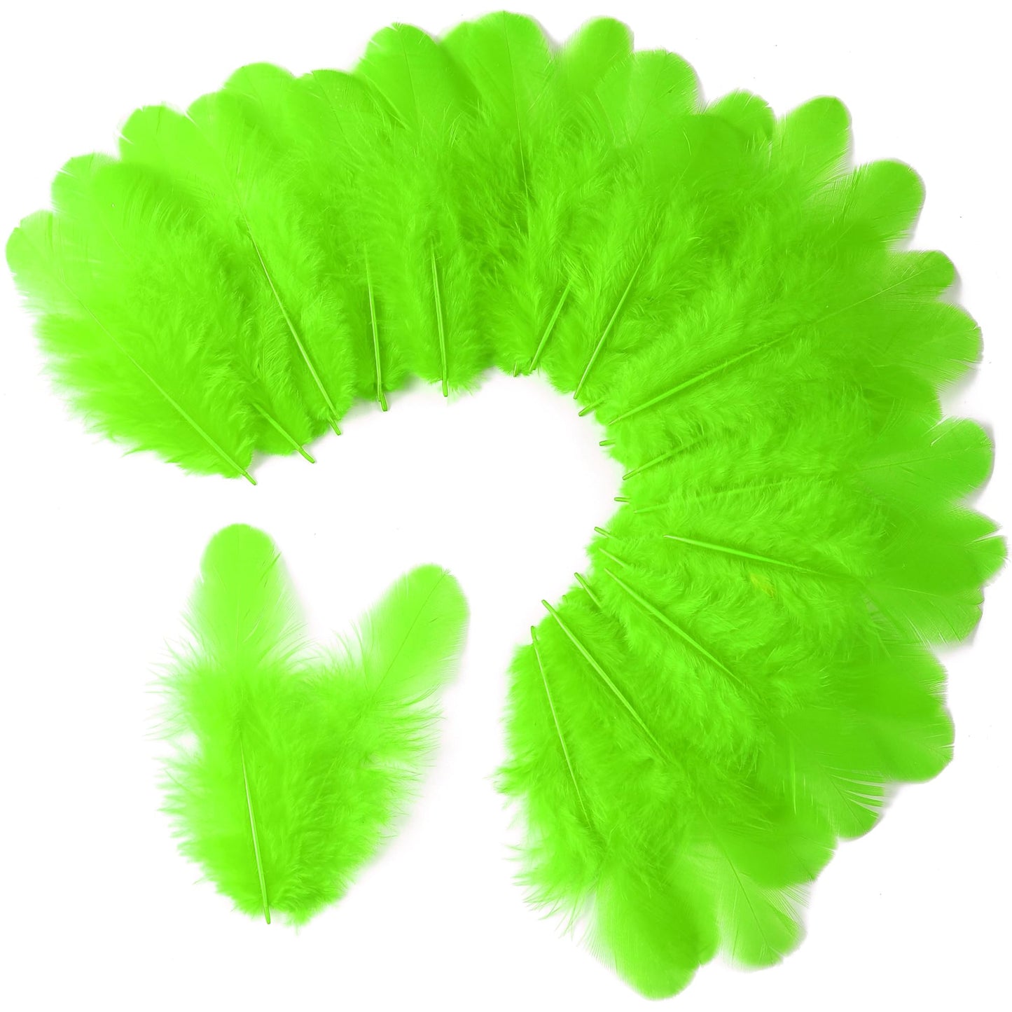 Soarer 900pcs Green Yellow Purple Feathers - 3-5inch Feathers Bulk for Mardi Gras Party, Dream Catcher Supplies and DIY Crafts