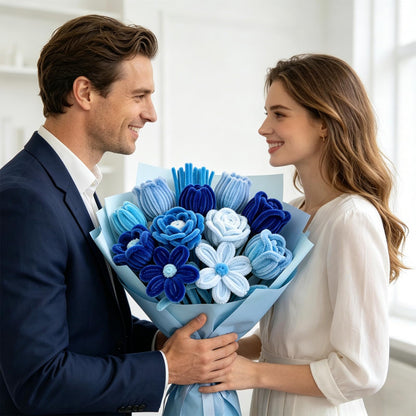 CHRORINE 320 Pcs Pipe Cleaners Bulk Pipe Cleaner Flower Kit Craft Supplies Soft and Flexible Creative Suitable for Art DIY Packaging and Decoration- Blue Tones