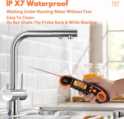 Digital Meat Thermometers for Cooking Grilling - IPX7 Waterproof Instant Read Food Thermometer for BBQ