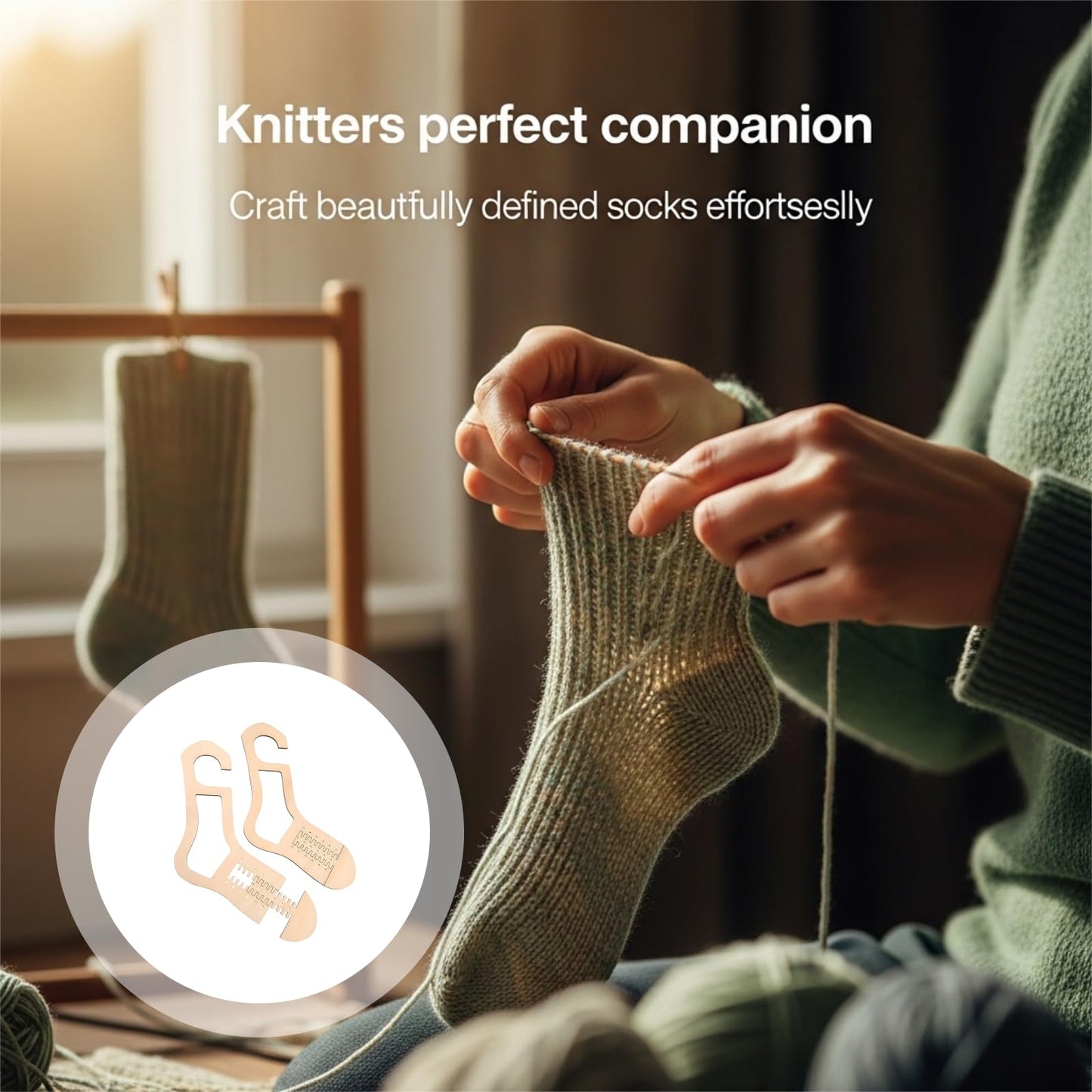 byepica 4pcs Sock blockers for Knitting, Adjustable Sock Stretcher, Wooden Stretcher Blocker for Knitting Sock Sizing Ruler Tool with Aesthetic Shape Design