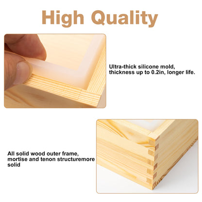 Homar Large Soap Molds- Square Silicone Soap Molds for Soap Making 8l 282oz 18lb DIY Handmade Soap Molds Making Kit