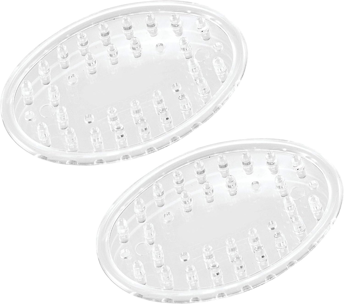 iDesign Clear Plastic Soap Saver Holder Tray for Bathroom, Shower, Kitchen, Set of 2