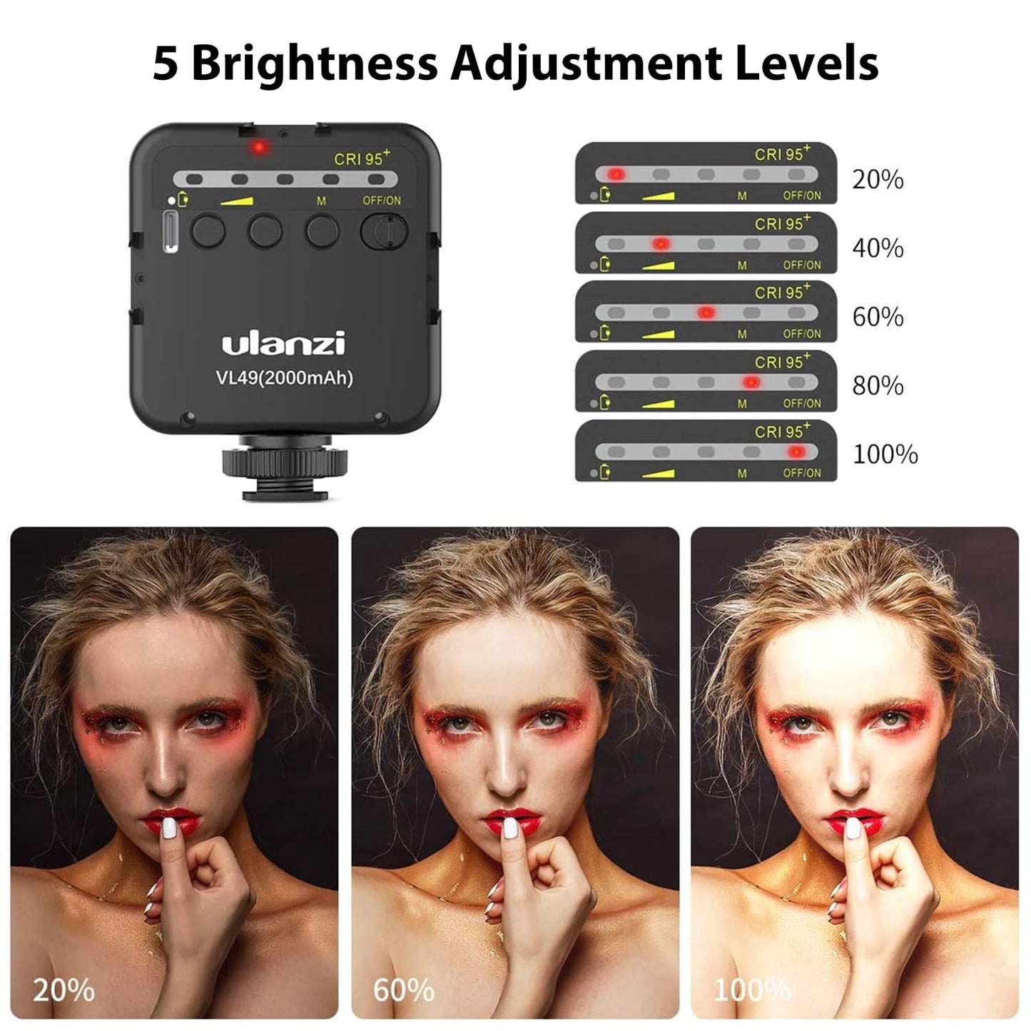 Ulanzi VL100X Selfie Light, Clip LED Light Panel for Phone/Laptop/Tablet/Computer, Bi-Color Portable Clip Camera Light with Dimmable 2500-6500K with 2000mAh Battery for Video Conference/Picture