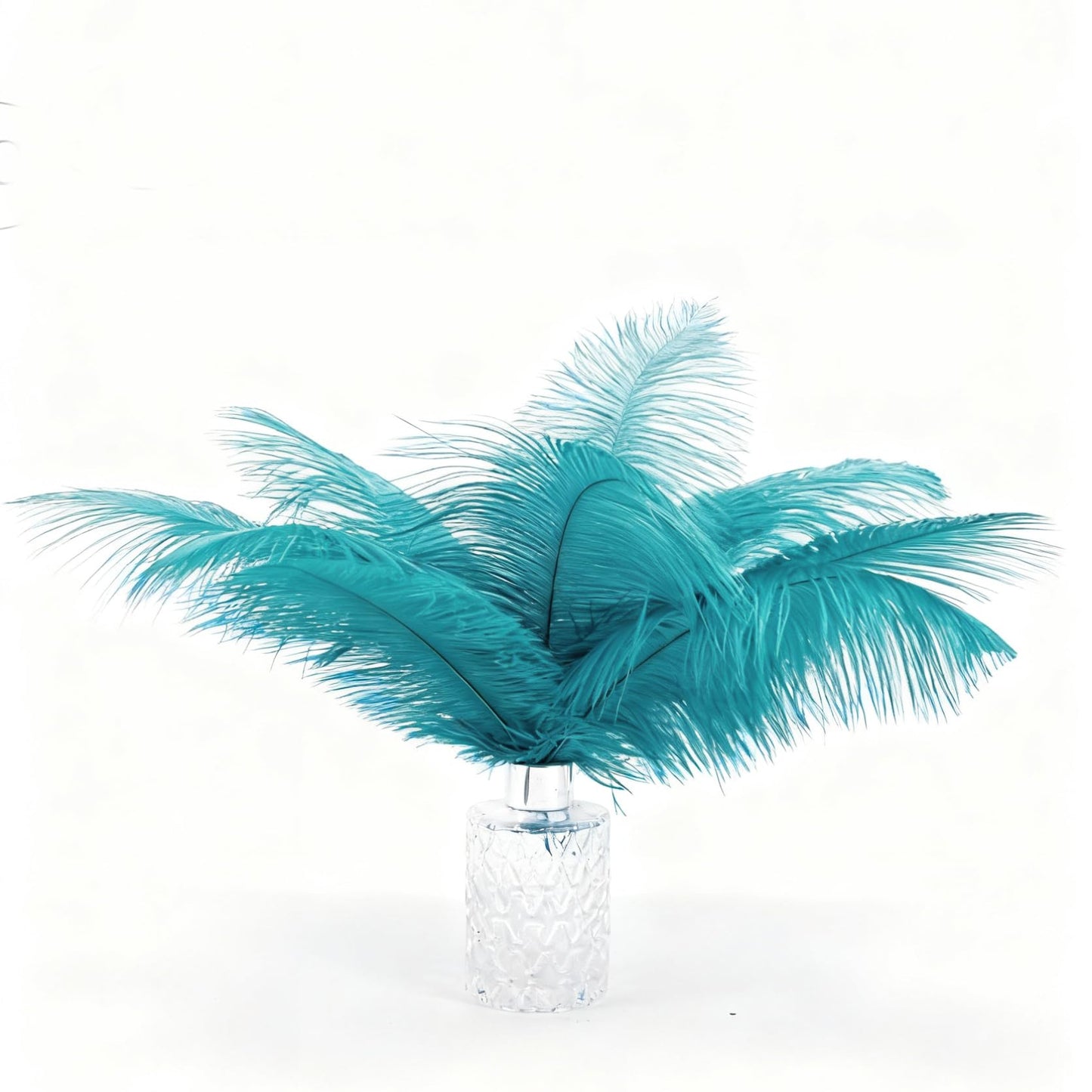 Ostrich Feathers 14-16 inch(35-40cm) Natural Bulk 10pcs Peacock Blue Feathers for Crafting Vase Wedding Party Home Christmas Day Decoration (Peacock Blue, 14-16 inch)