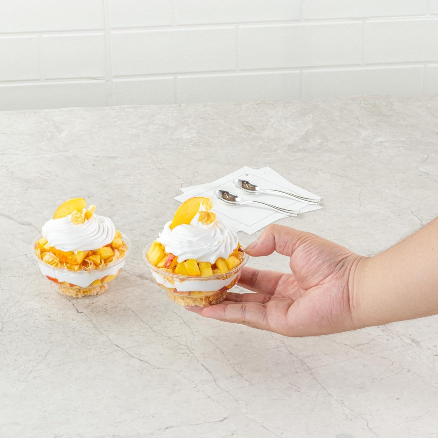 5 50 Frozen Restaurantware-RW Base Ounce Round Ice Cream Cups, Disposable Parfait Cups - Lids Sold Separately, Premium