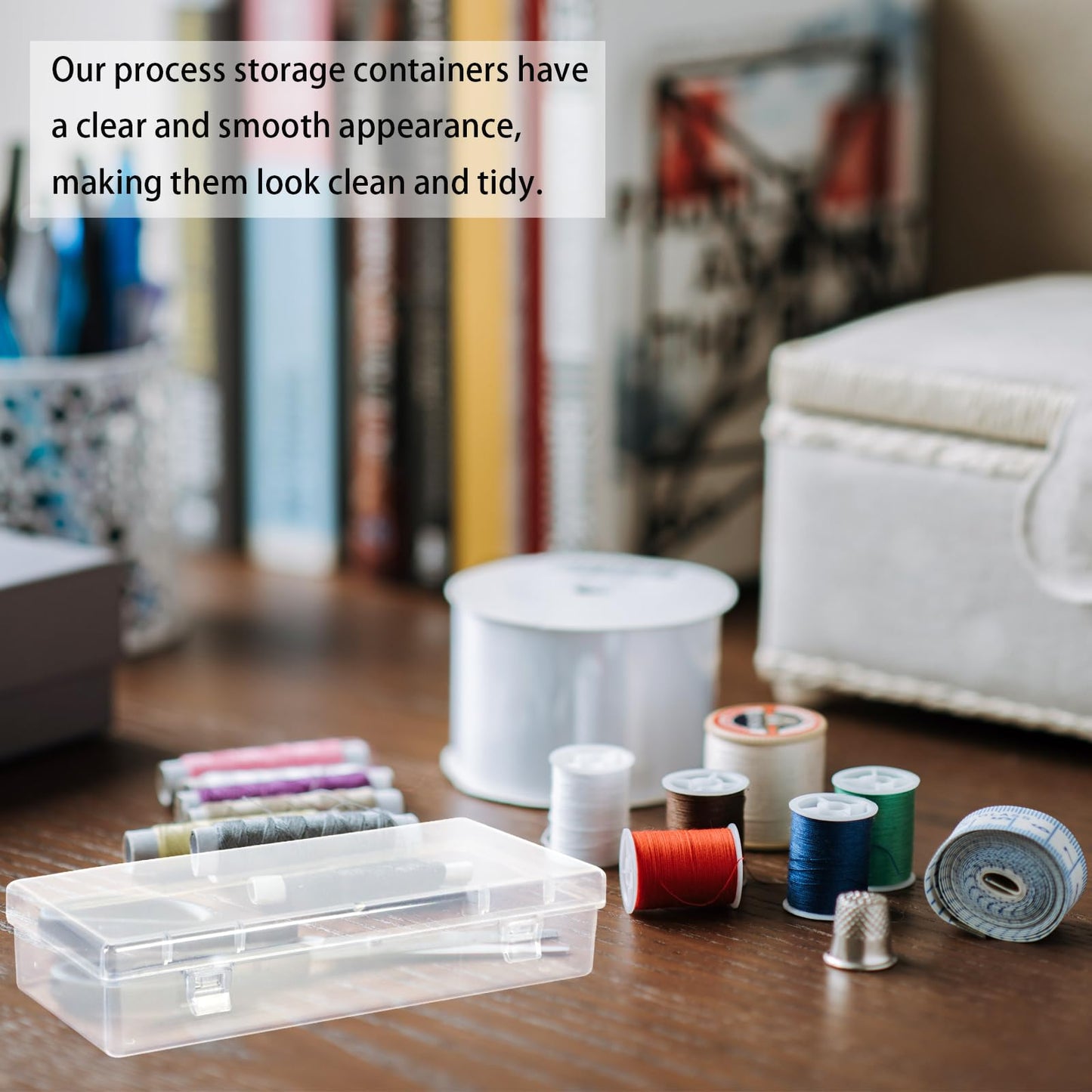 Fansunta 10 Pcak 6'' Plastic Storage Boxes, Small Storage Containers with Hinged Lids, Rectangle Clear Boxes for Beads, Jewelry, Game Pieces, Pens and Crafts Items(6.2'' x 2.5'' x 1.2'')