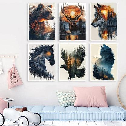 VIGEGU 6 Pack Diamond Art Kits for Adults,Forest Animals Diamond Painting Kit for Adults Beginners,Diamond Dots Gem Painting for Adults Home Decor 11.8x15.7inch