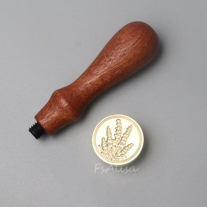fsalisa 6 Pcs Flower Leaf Sealing Wax Stamps Copper Seals + Wooden Hilt, Seal Stamp Kit with Gift Box for Invitations Cards Letters Envelopes Wine Packages (Botanical Set#-2)