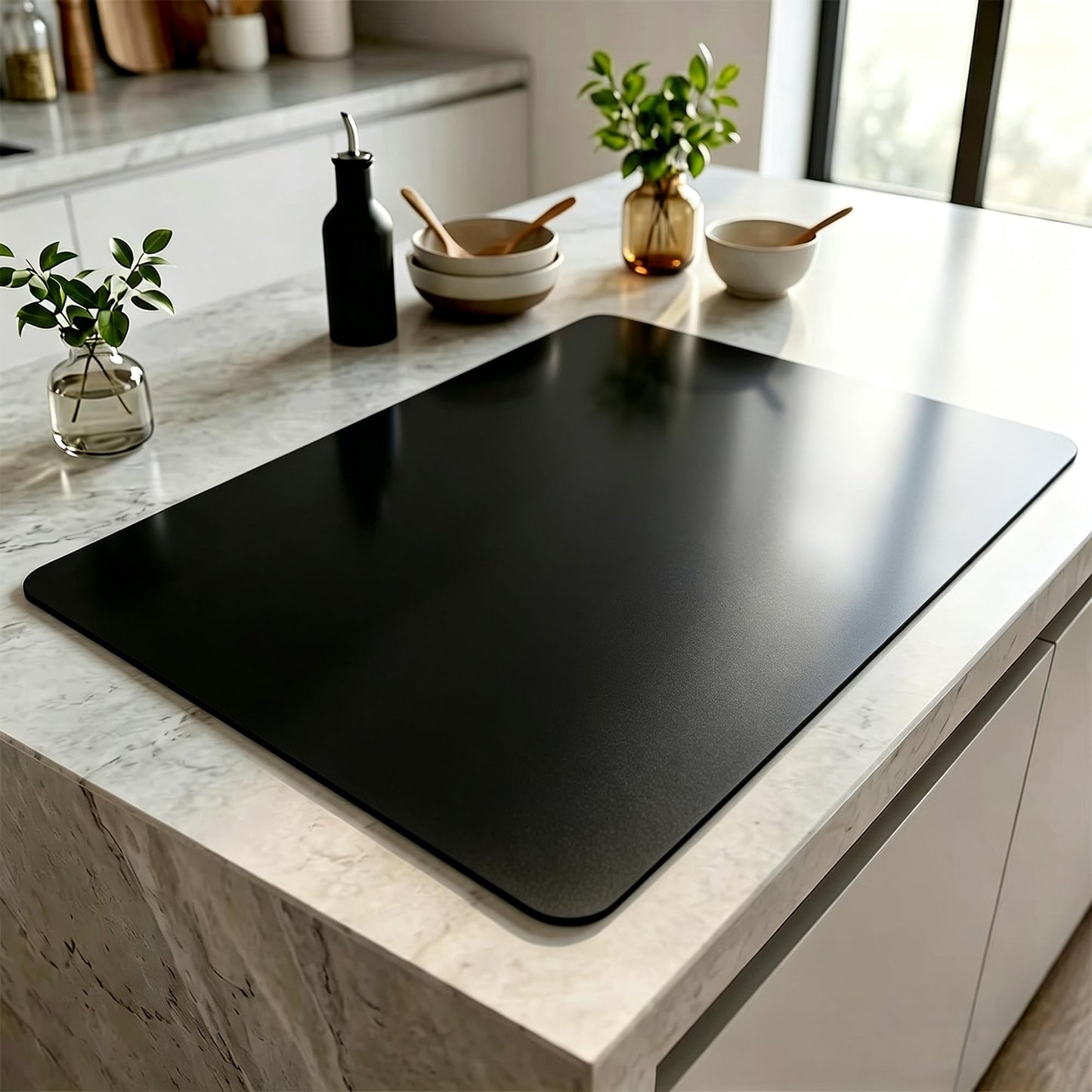 Polouds Silicone Mats,Large Silicone Heat Resistant Mat, Nonslip Mats for Kitchen Counter, Countertop Protector, Nonstick Waterproof Craft Table Placemat (36” x 24”Black)