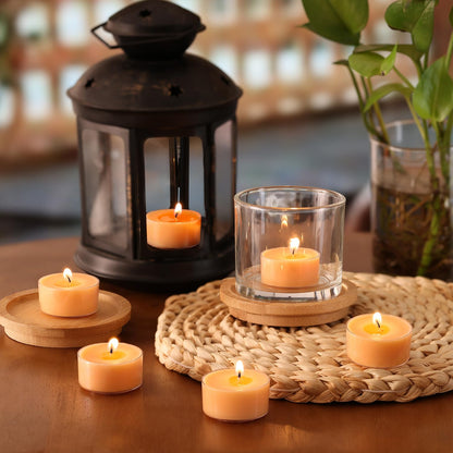 Scented Tea Lights Candles, Citrus Sunburst, 16 Pack – Vibrant Orange Scented Tealight Candles – 100% Palm Wax, 6 Hour Burn Aromatherapy Tea Light Votive Candle for Holiday Gatherings, Festive Decor