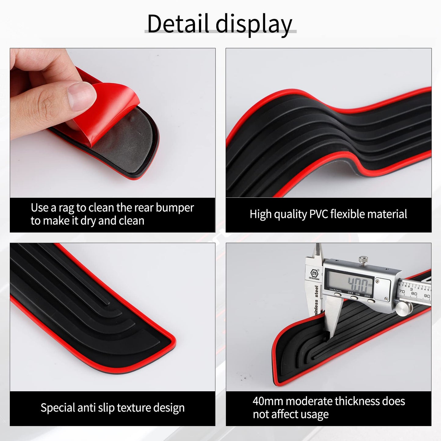 SINGARO Car Door Threshold Protection, 4PCS Door Edge Step Dust Shield Cover, Door Width 19.8x1.57inch Car/SUV Universal Rubber Scratch Resistant Exterior Accessories (Sport)