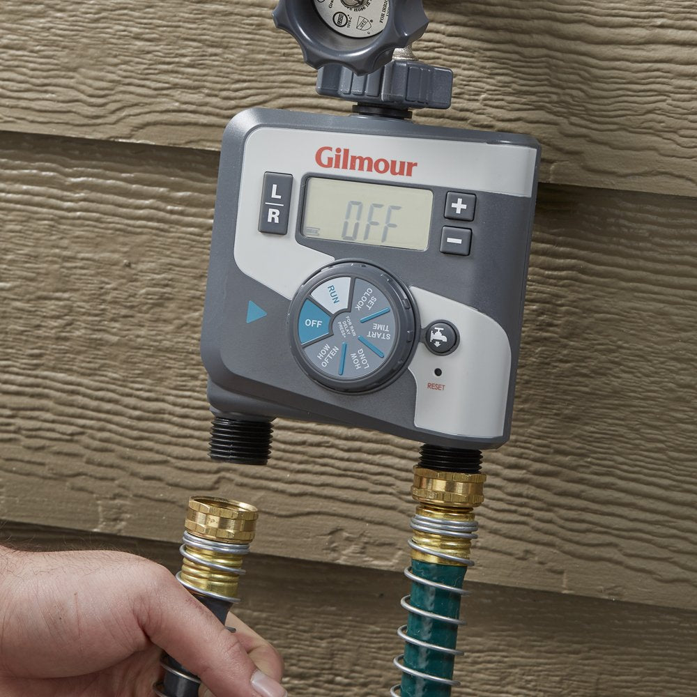 Gilmour 804014-1001 400GTD Outlet Electronic Water Timer, Dual, Gray