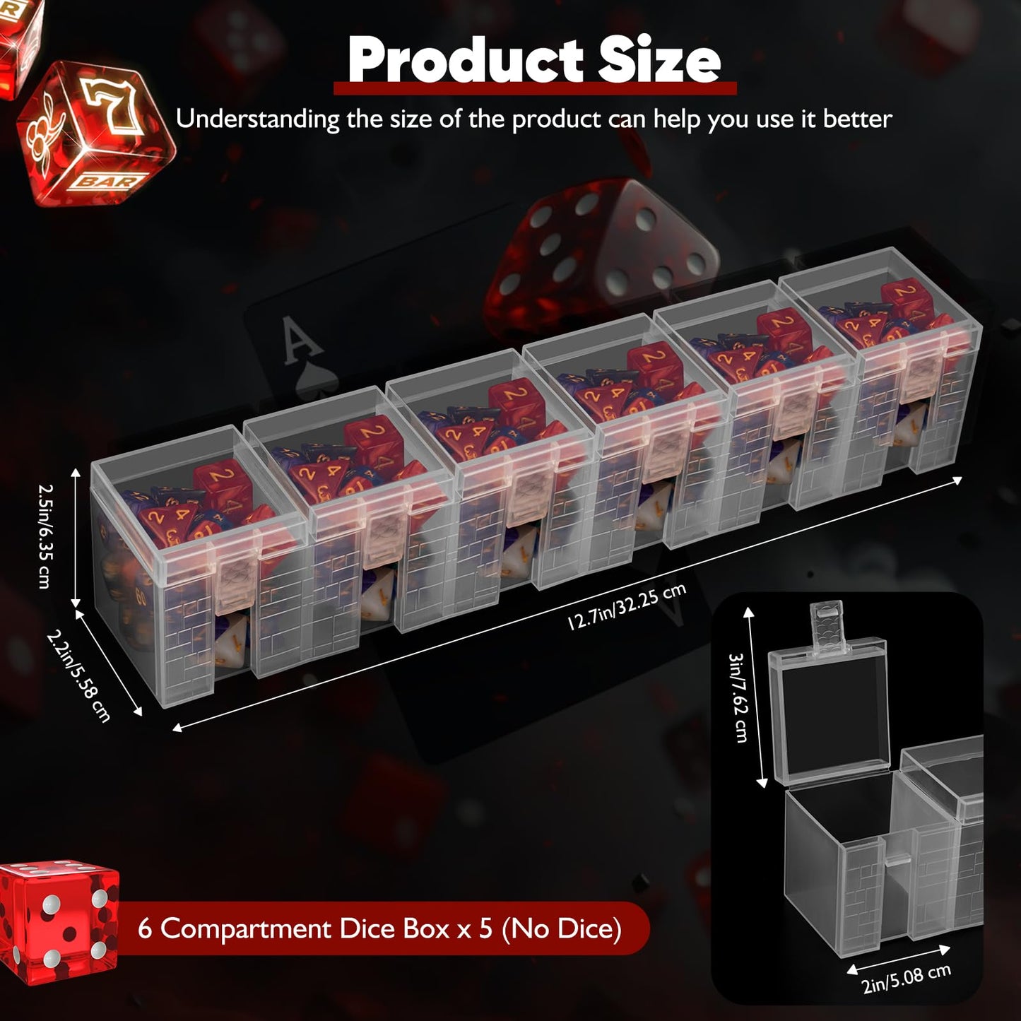 RHCOM Bead Organizer with 3 Organizers 18 Locking Compartments, Clear Board Game Token Organizer for DND Dice, Beads, Buttons, Pins, Jewelry and Craft Supplies, Durable Clear Lid