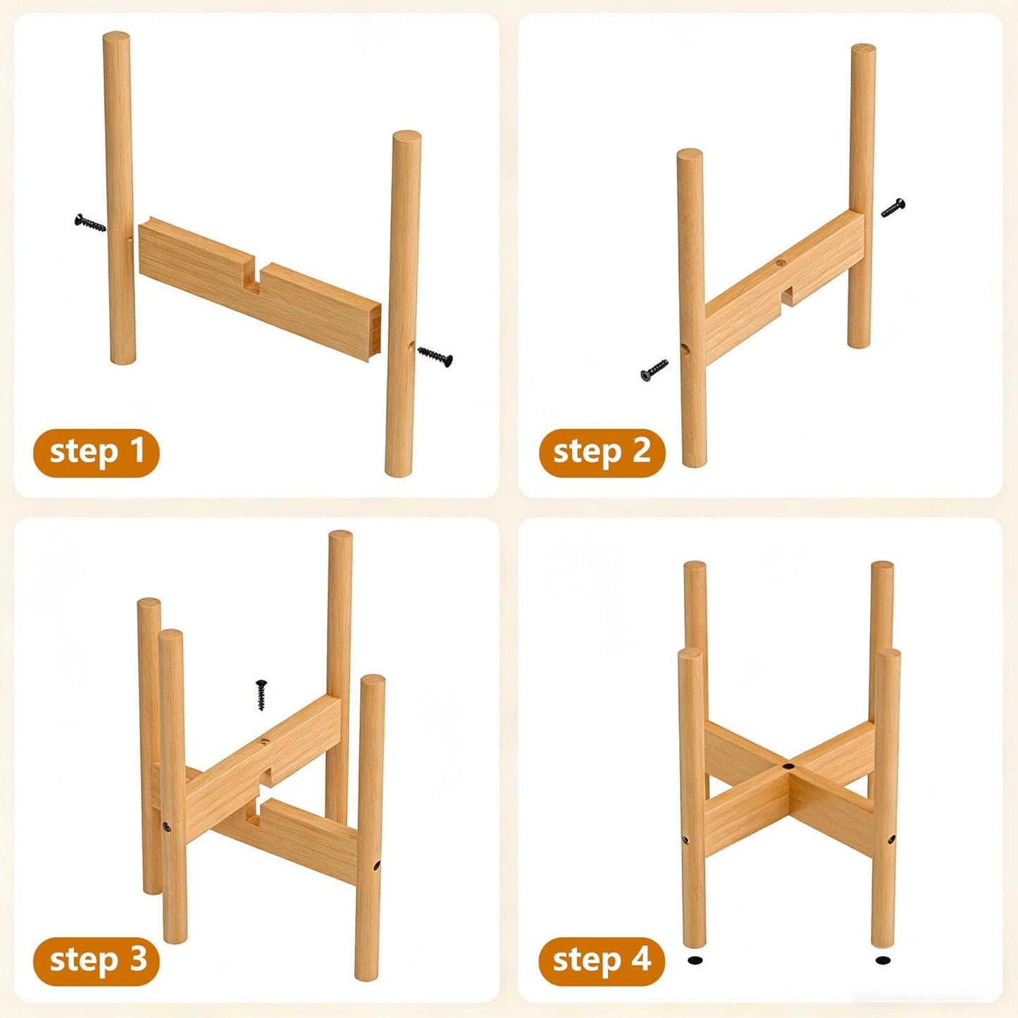 12 Inch ALIGADO Bamboo Plant Stand Indoor, for Up to Pots, Built to Fit Corners, Sturdy & Stable Design, Natural Wood