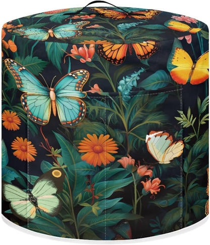Colorful Butterfly Grass Pressure Cooker Cover, Dust-Proof Kitchen Appliance Cover for 3 Quart Instant Pot