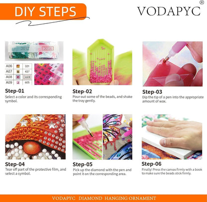 VODAPYC Christmas Diamond Art Tabletop Painting Kit, DIY Stand Up Double Sided Special Shaped Diamond Painting Desktop Ornament for Home Decor(Gingerbread House-2)