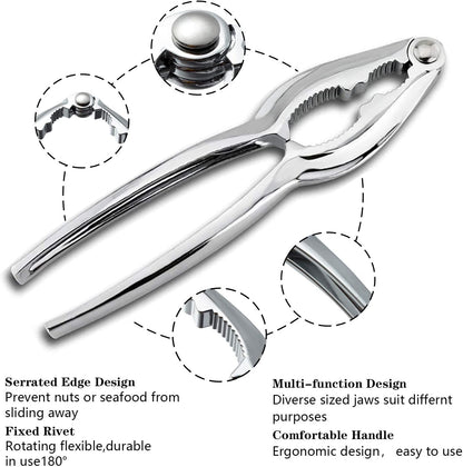 12Pcs Set Sets Crab Crackers and Tool, Nut Crackers for King Crab Legs, Stainless Steel Seafood Tools Cracker Lobster